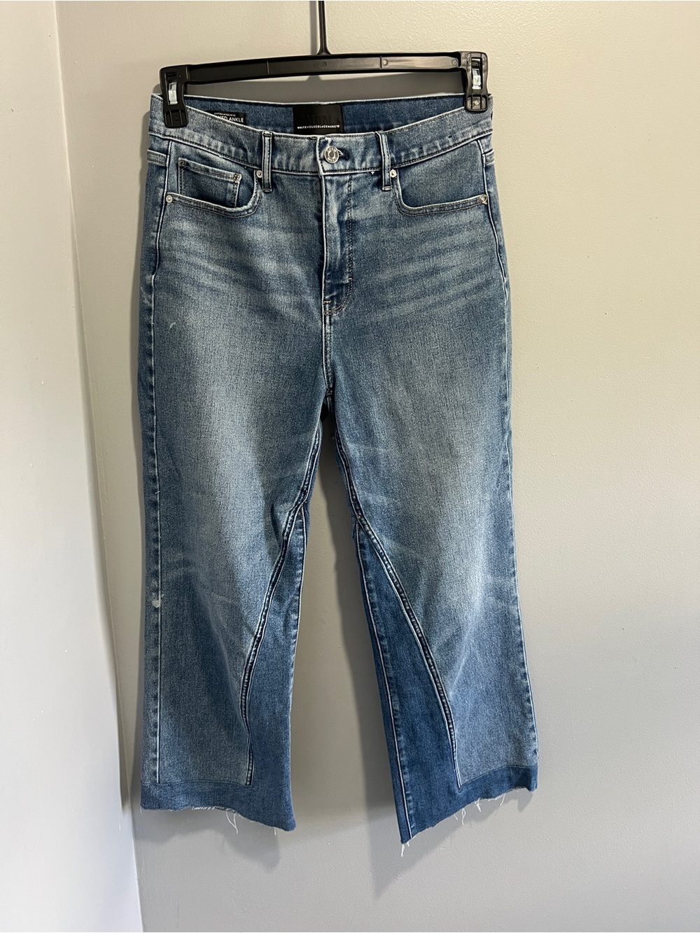 Blue WHBM Women's Cropped Split-Hem Jeans
